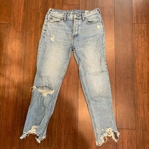 Free people high waisted light wash jeans